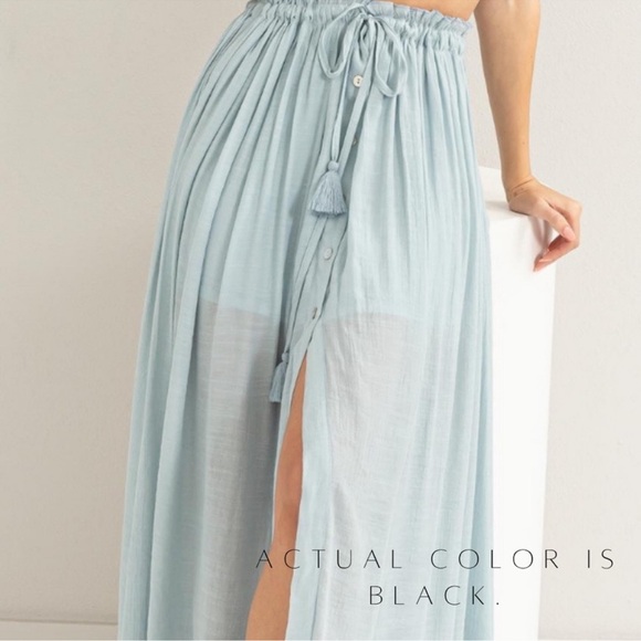 🖤LAST2️⃣🖤New Positano Smocked Black Top Maxi Skirt Set - Picture 7 of 7